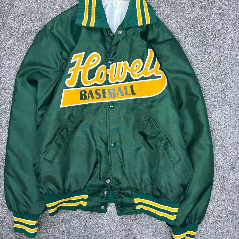 Vintage 80s Chalk Line Local Baseball‎ Satin Spellout Jacket